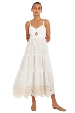 Embroidered Midi Dress