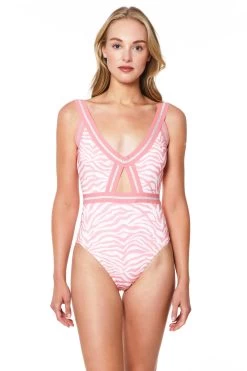 Sanctuary Tiger Monokini Cutout One Piece Swimsuit