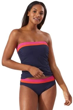 Tommy Bahama Colorblock Bandini Molded Bandeau Tankini Top
