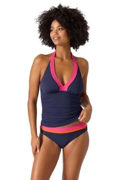 Tommy Bahama Color Block Halter Tankini Top