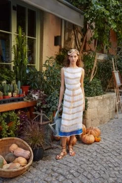 Crochet Midi Dress -Luna Beach Shop SS23CD06 Apparel Dress Snow White Lifestyle