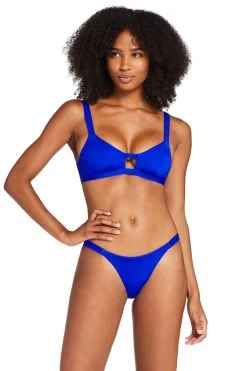 Lennon Bralette Bikini Top -Luna Beach Shop VIT BLUE SARBL Tops Front 100060